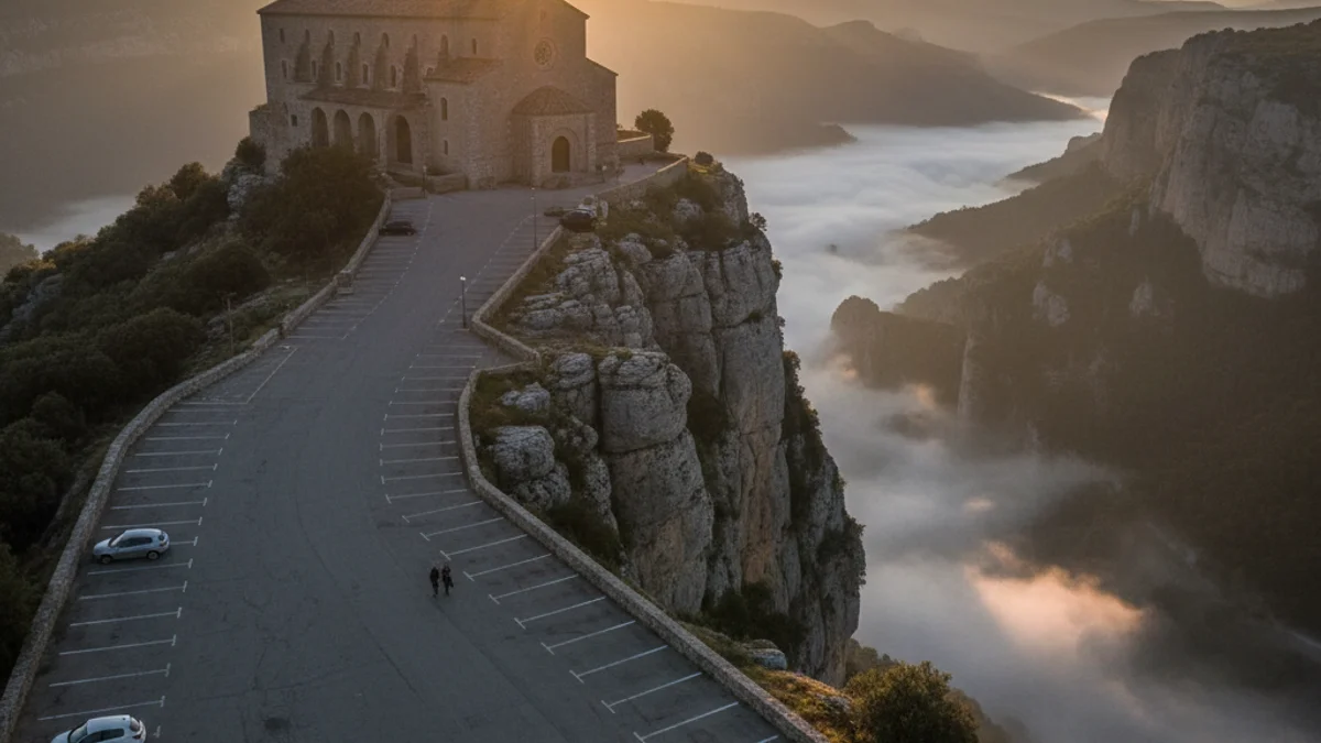 Imatge genèrica de l'aparcament del santuari del Far a la cinglera.