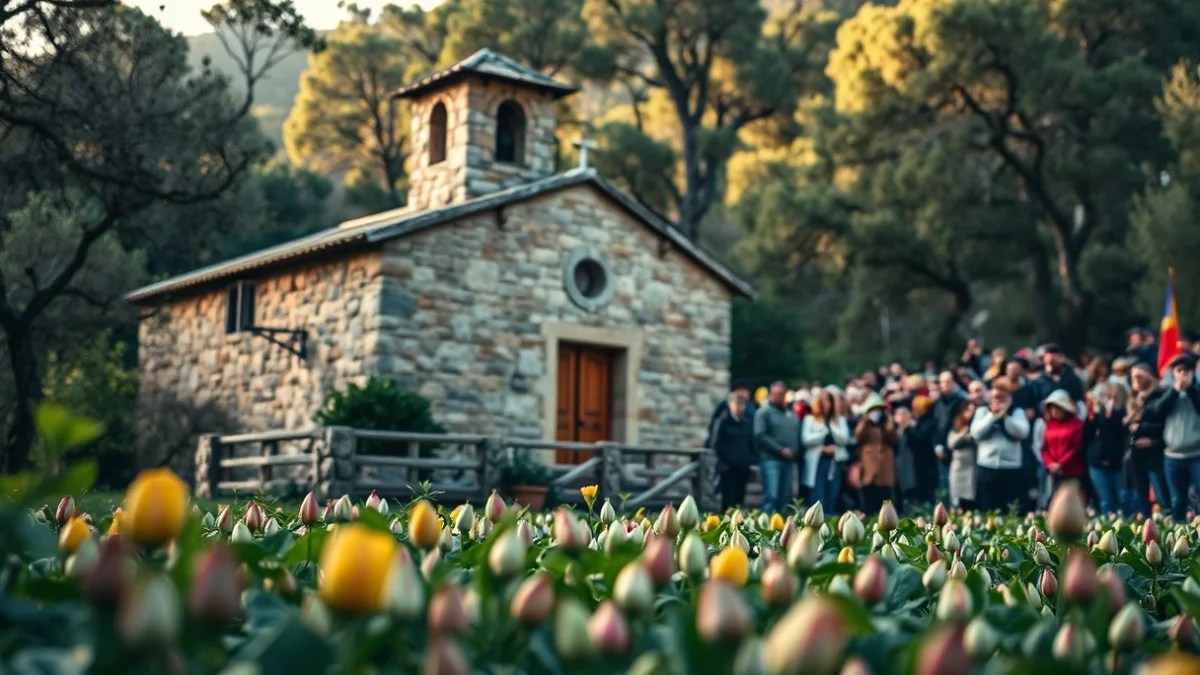 Imatge genèrica de l'ermita de Sant Medir enmig del bosc de Collserola durant un dia festiu.