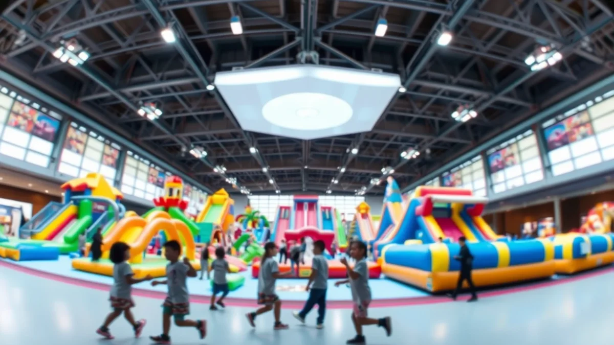 Generic image of an indoor children's play park with inflatables and play areas.