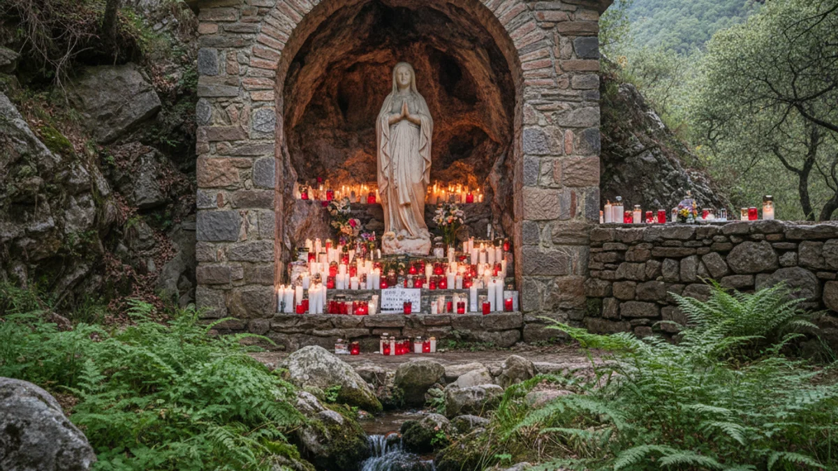 Imatge genèrica de la gruta del santuari de la Mare de Déu de Lurdes a la Nou de Berguedà.
