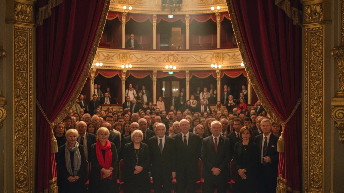 Imatge genèrica de l'interior d'un teatre amb cortines vermelles i il·luminació escènica.