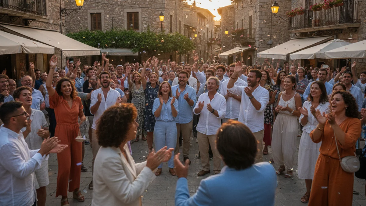 Generic image of a community celebration in a Catalan village.