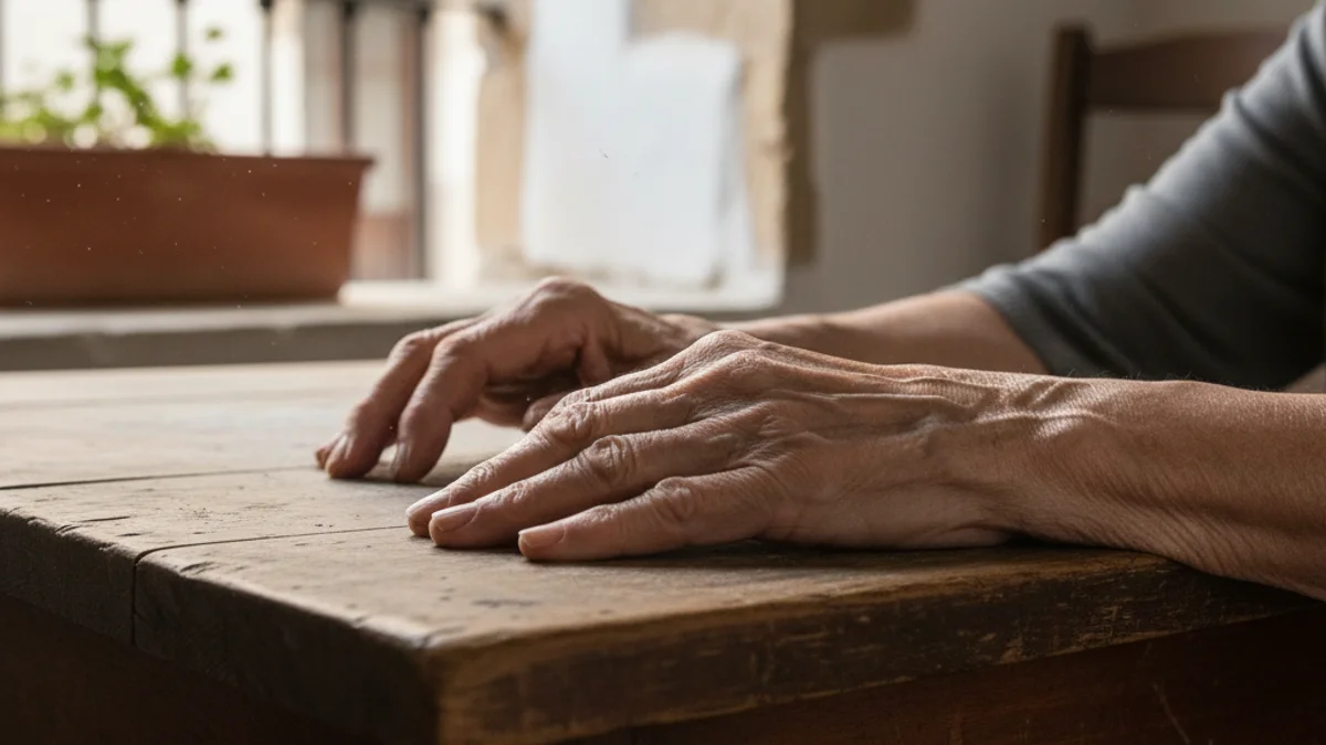 Generic image of an elderly woman's hands symbolizing the physical toll of caregiving work.