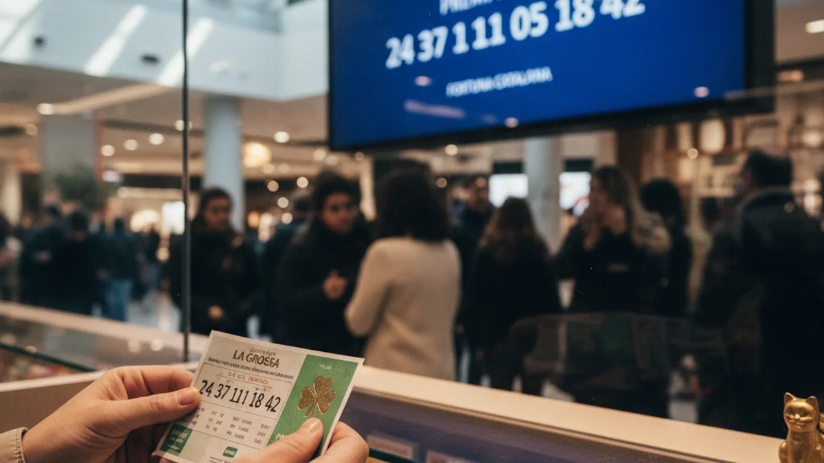 Imatge genèrica d'una butlleta de loteria premiada en una administració.