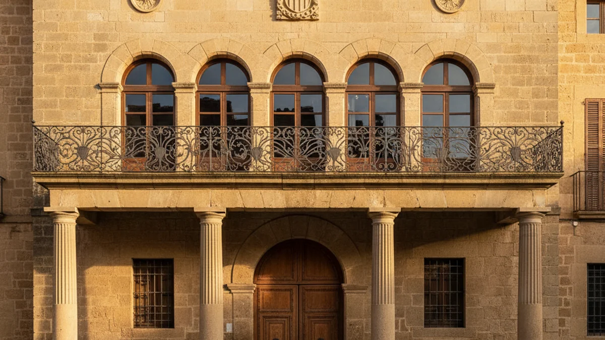 Imagen genérica de la fachada de un ayuntamiento mediterráneo que simboliza la gestión institucional.