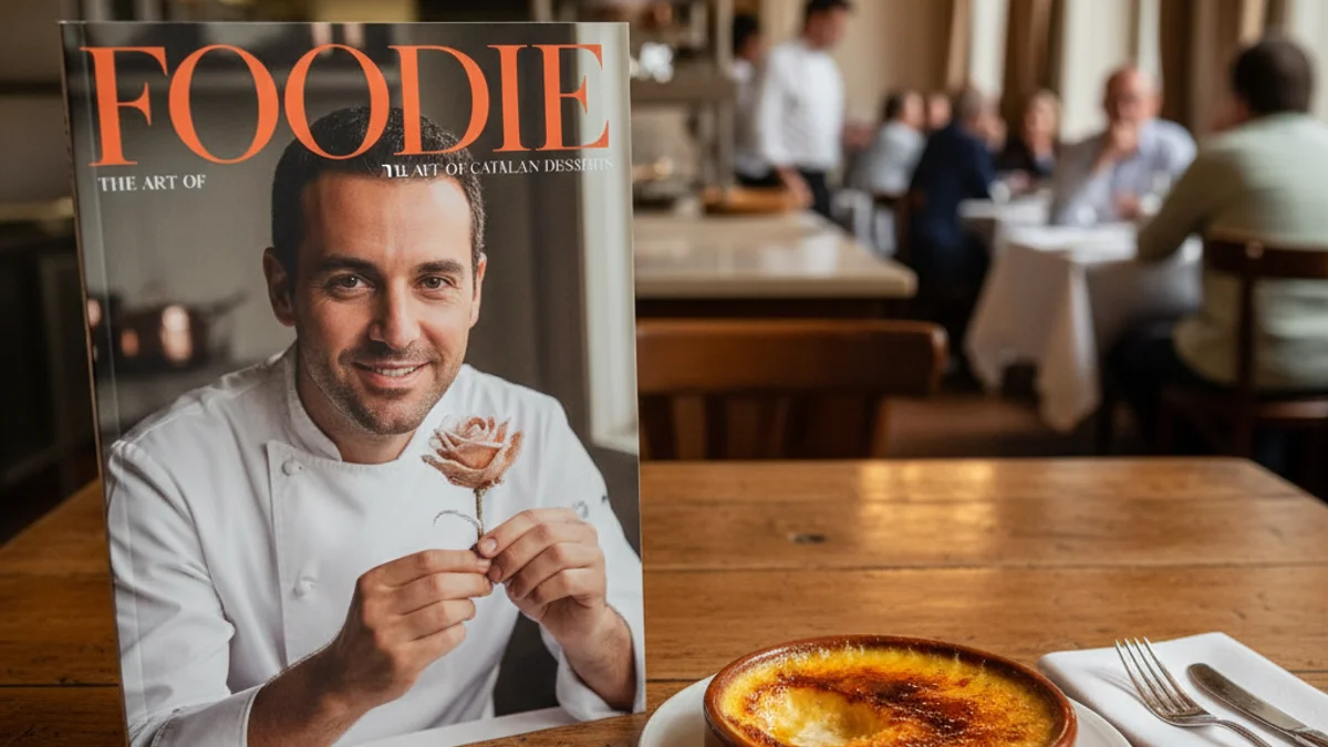 Generic image of a gastronomy magazine on a restaurant table.