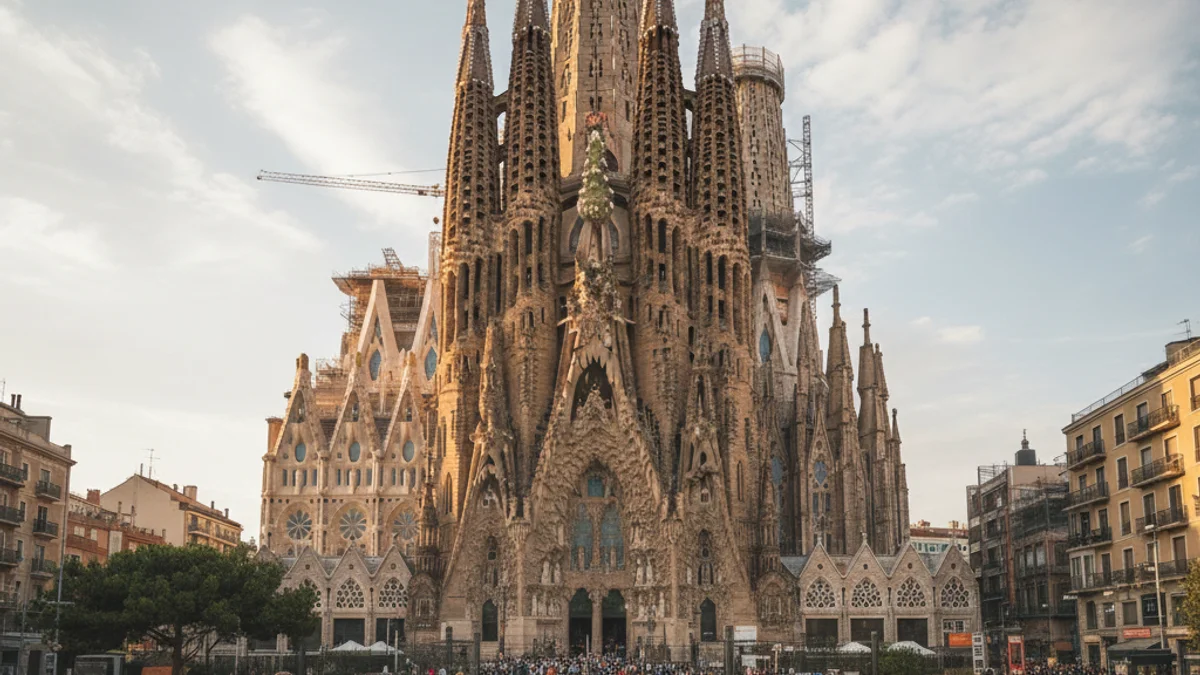 Generic image of the Sagrada Família basilica with its towers standing out against the Barcelona sky.