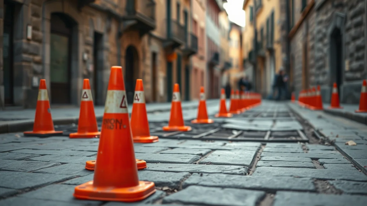 Generic image of street renovation works to improve pedestrian accessibility.