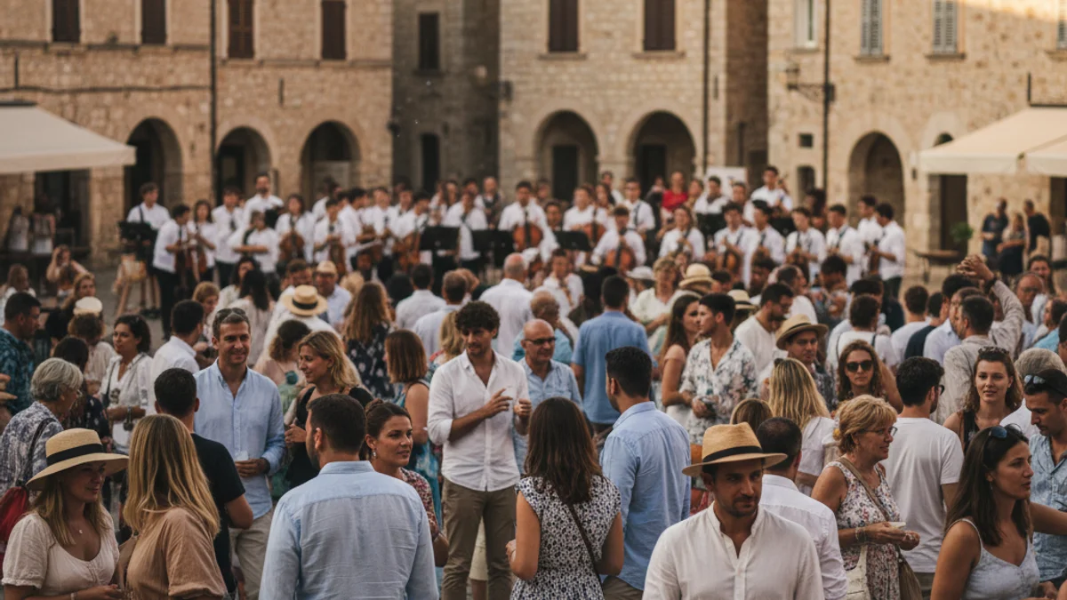 Imagen genérica de un encuentro musical al aire libre con jóvenes e instrumentos de cuerda.