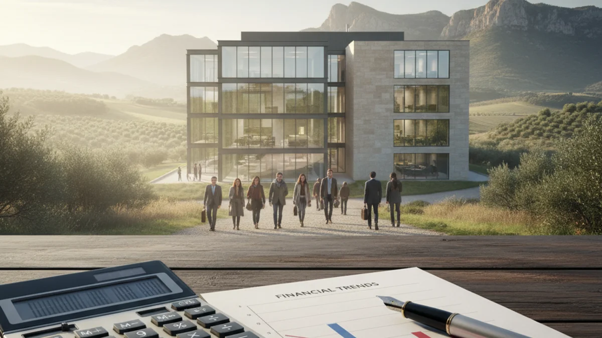 Imatge genèrica d'una calculadora i gràfics de barres sobre una taula de despatx.