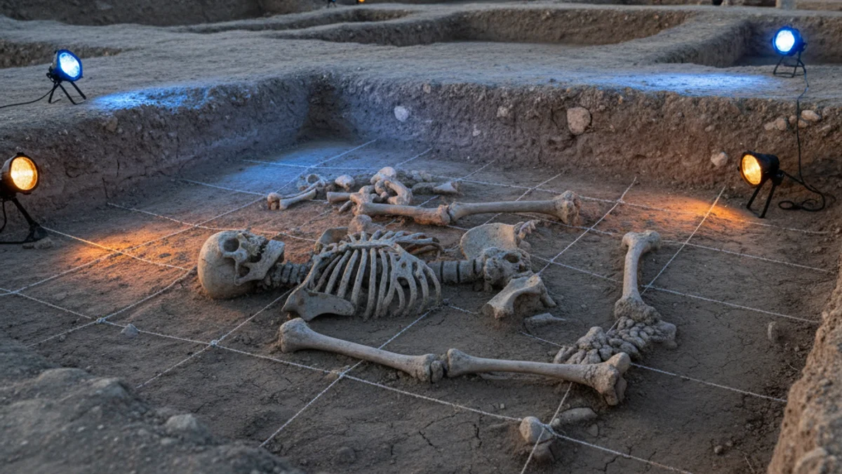 Generic image of an archaeological excavation with ancient skeletal remains.