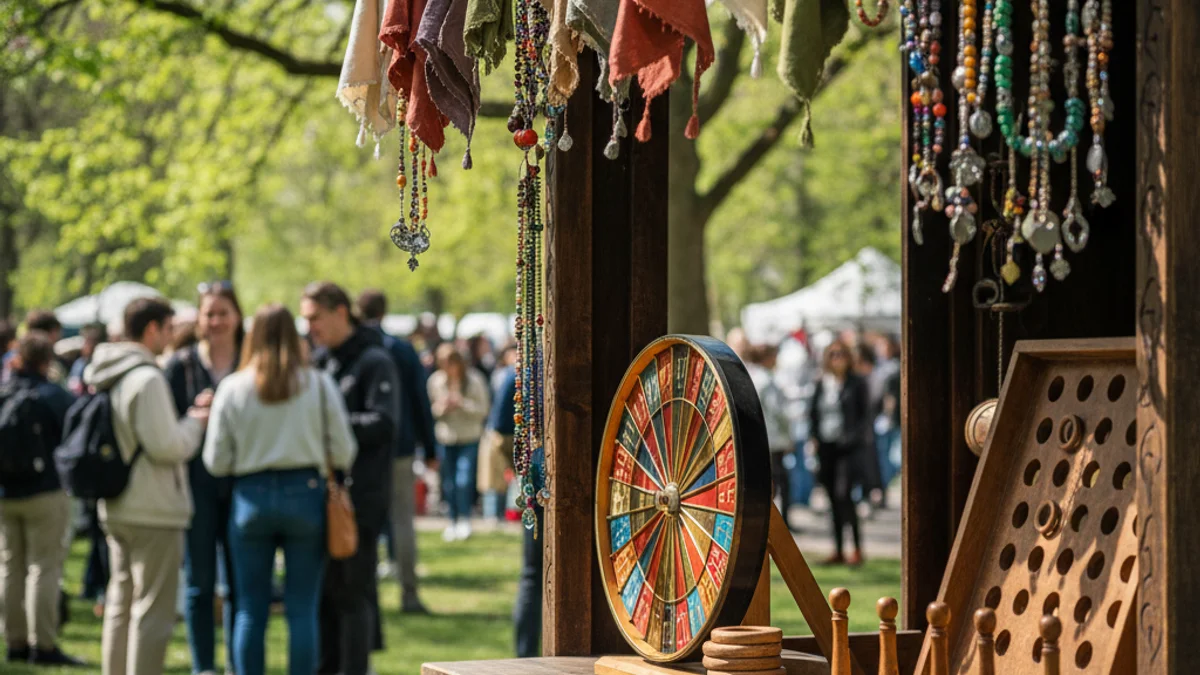 Generic image of an artisanal stall with handmade products in an outdoor market.