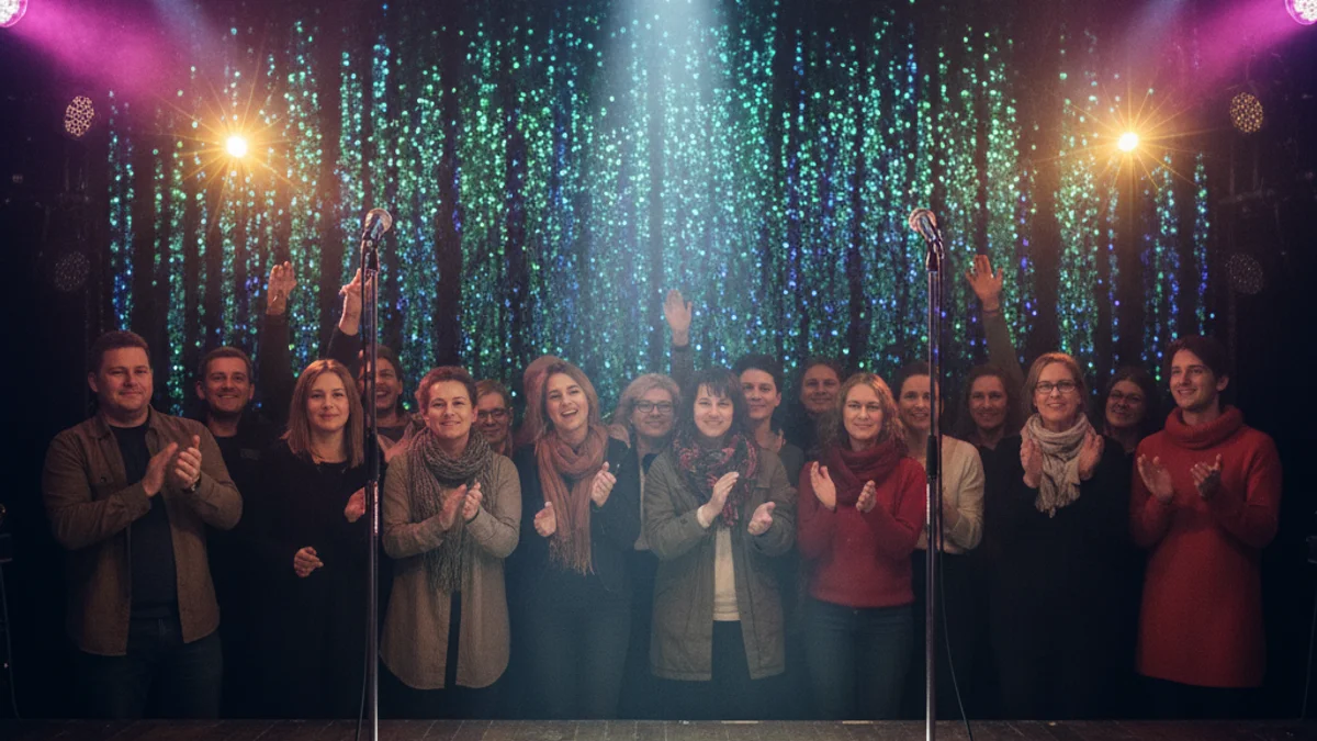 Imatge genèrica d'un escenari amb il·luminació d'espectacle durant una gala d'arts escèniques.