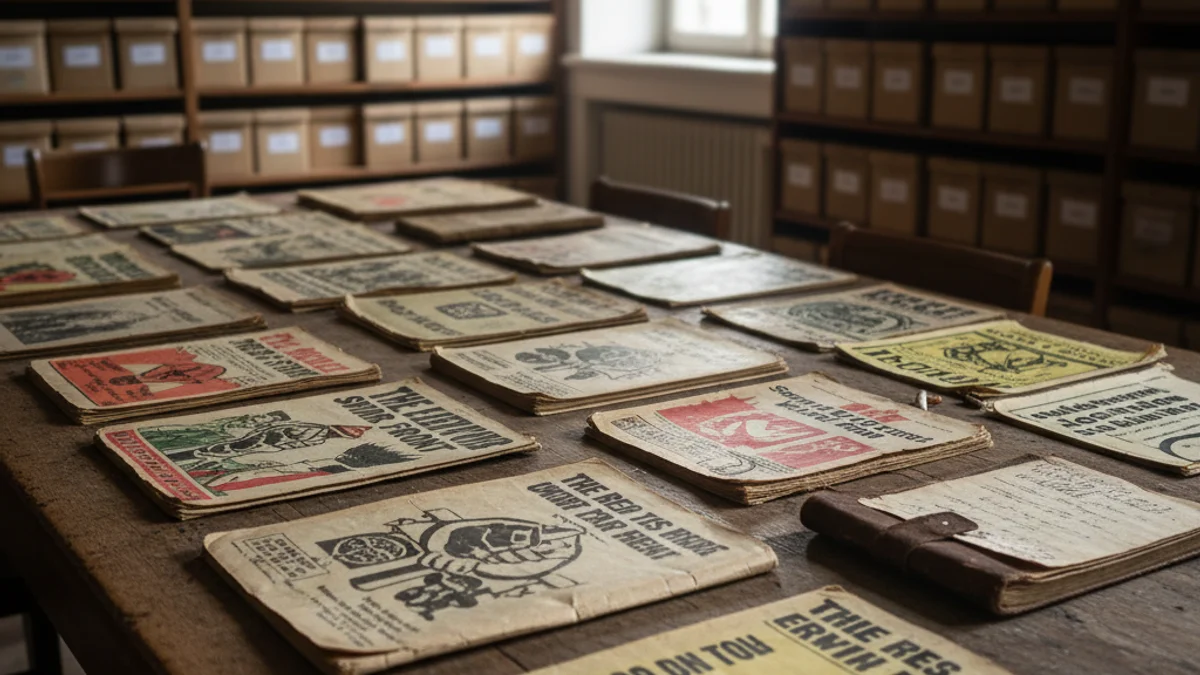 Imatge genèrica de documents i revistes antigues en un arxiu històric.