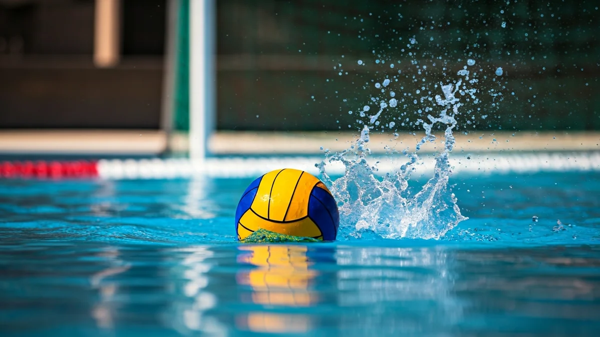 Imatge genèrica d'una pilota de waterpolo a l'aigua