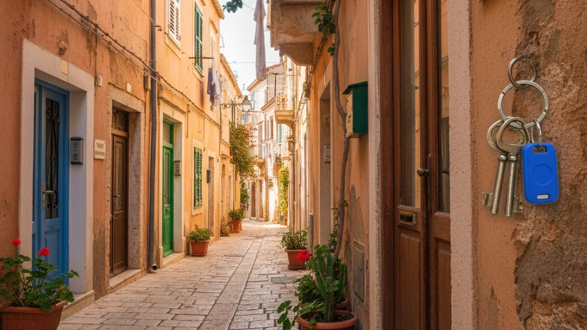 Imagen genérica de la entrada a una vivienda de uso turístico en una localidad costera.