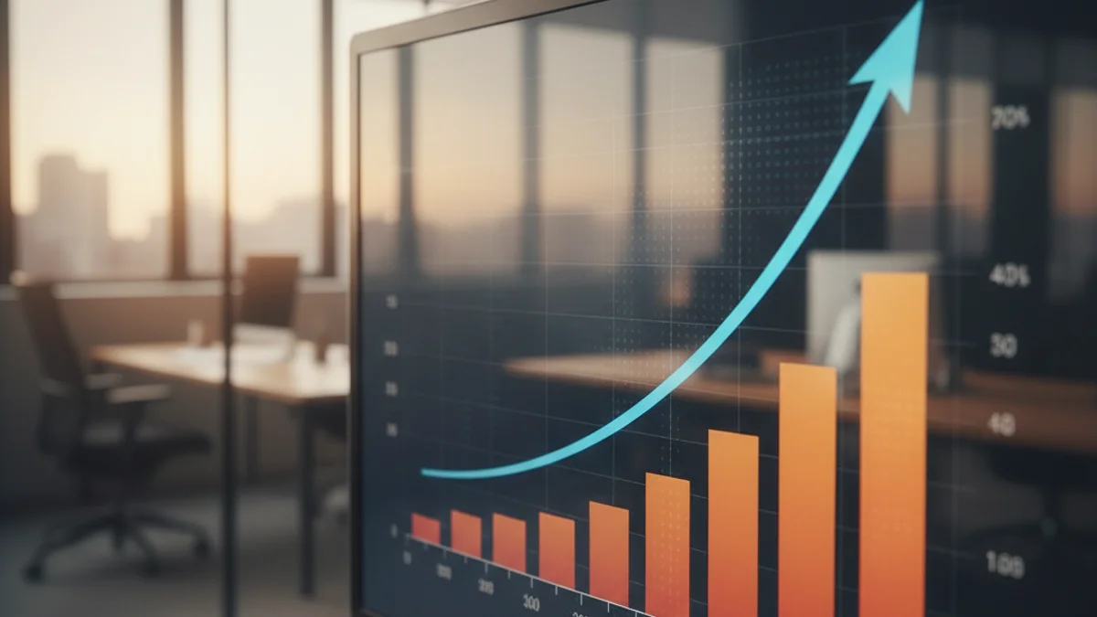 Imatge genèrica d'un gràfic d'evolució econòmica i dades d'ocupació.