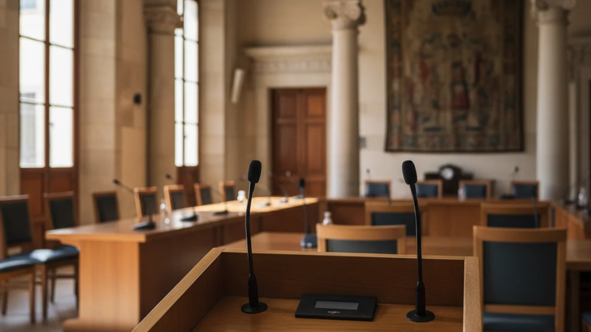 Generic image of a municipal plenary hall where budgets are debated.
