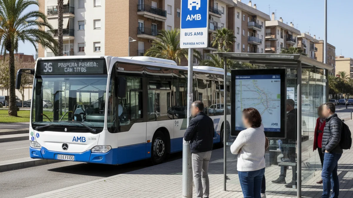 Imagen genérica de un autobús metropolitano llegando a una nueva parada en un barrio residencial.