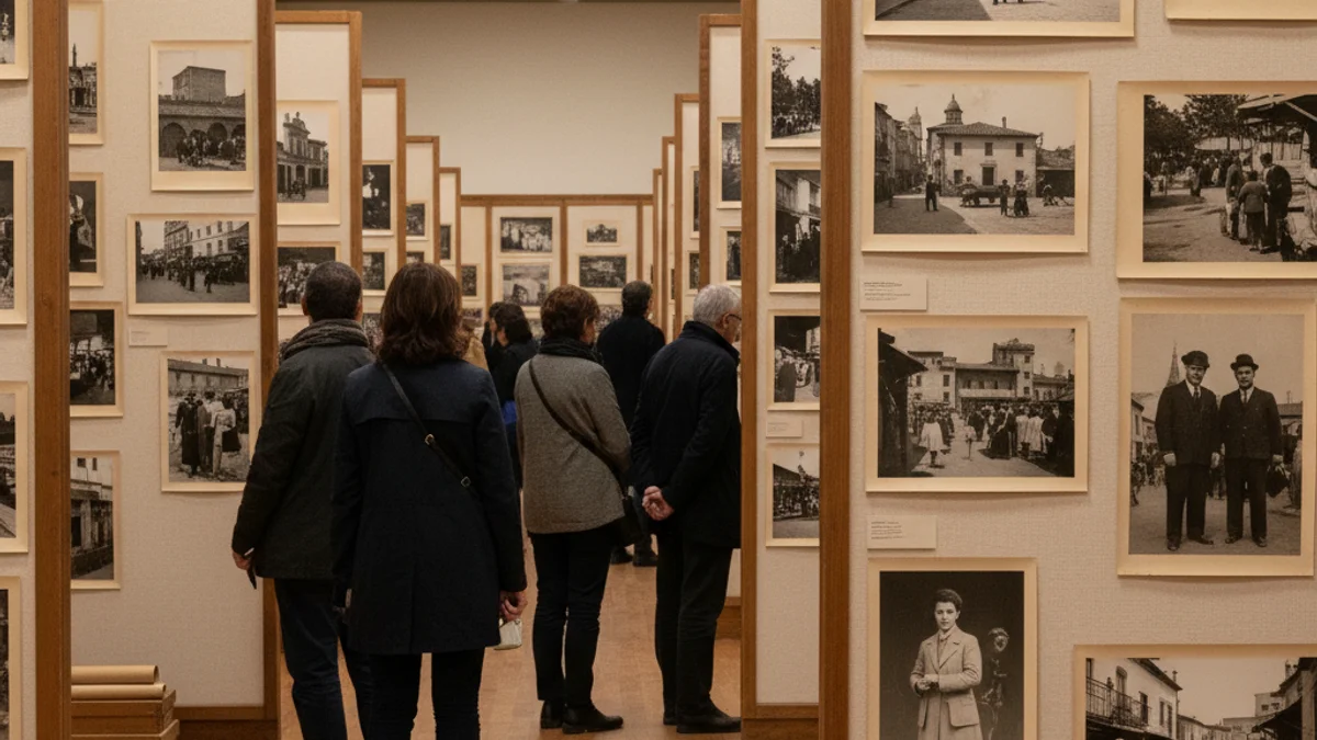 Imagen genérica de una exposición de fotografías antiguas en blanco y negro que recuperan la memoria histórica.