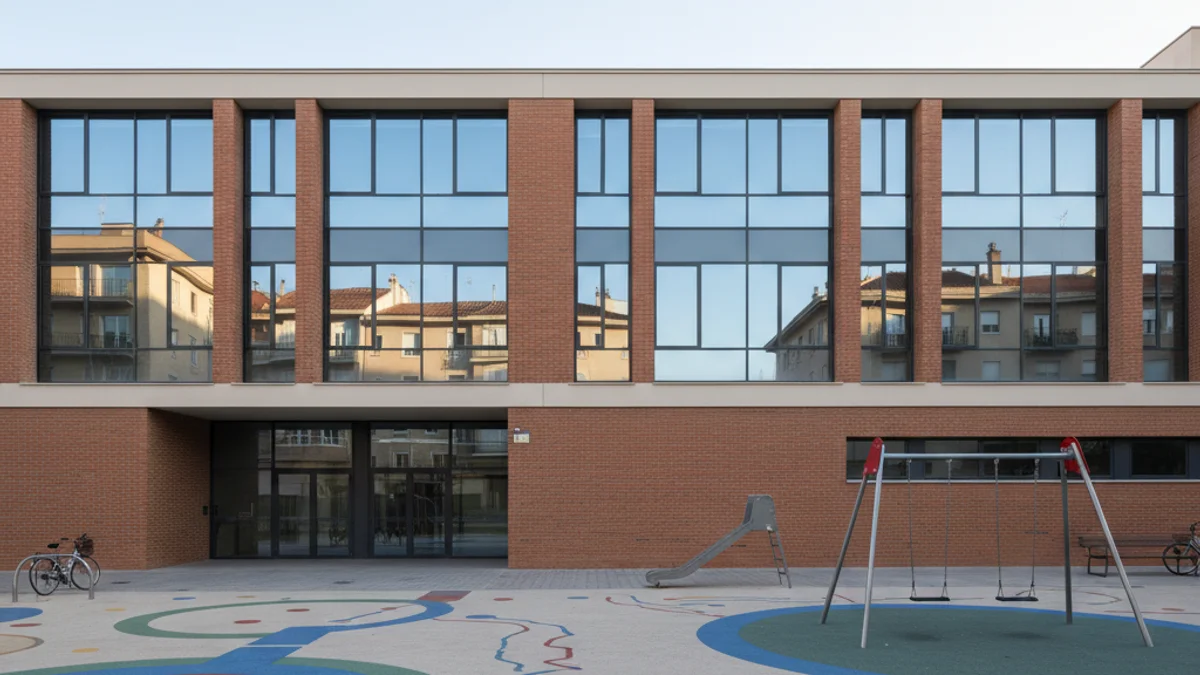 Imagen genérica de la fachada de un centro educativo moderno.