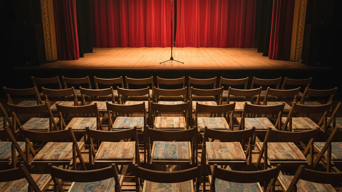 Imatge genèrica d'un escenari de teatre íntim amb il·luminació càlida.