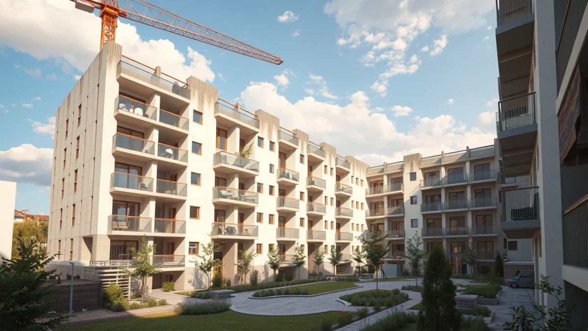 Imatge genèrica d'un edifici d'habitatges modern amb criteris de sostenibilitat i accessibilitat.