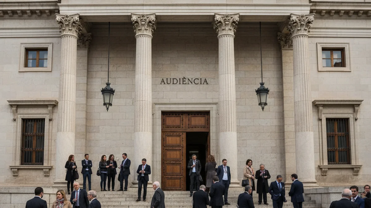 Imatge genèrica de la façana d'un palau de justícia amb columnes de pedra.