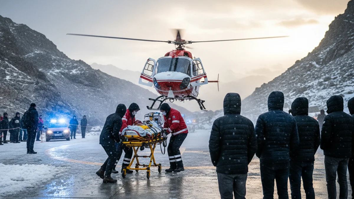 Imatge genèrica d'un helicòpter de rescat en una zona de muntanya.