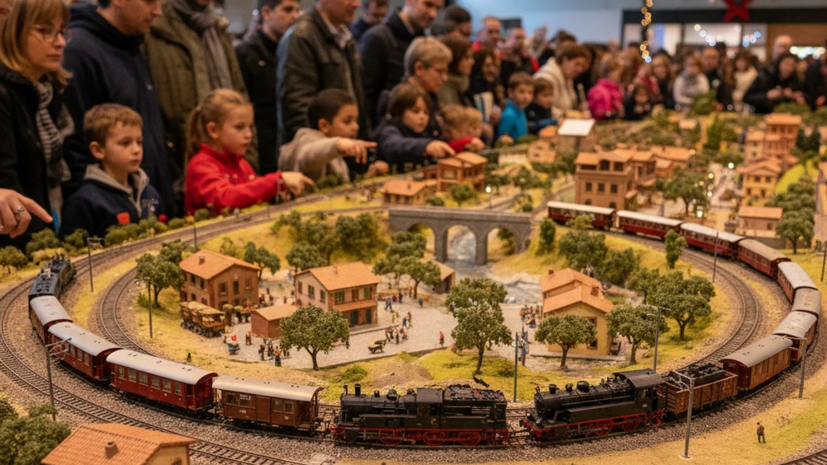 Generic image of a detailed model train layout at a trade fair.