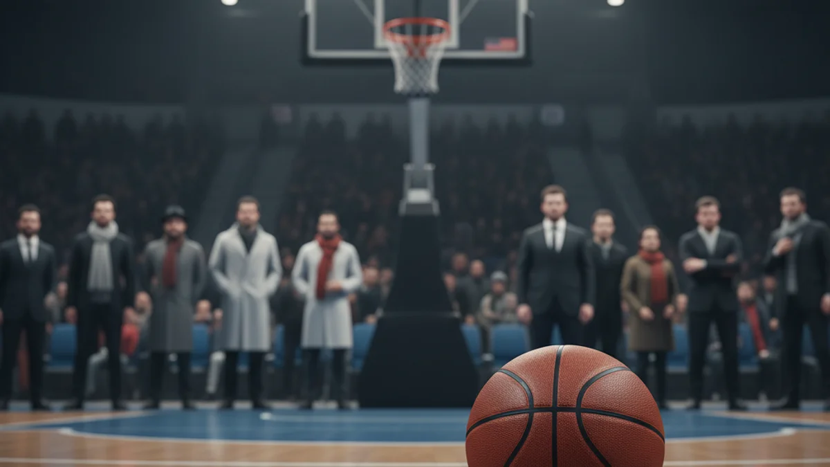 Imagen genérica de un balón de baloncesto sobre el parqué de un pabellón deportivo.