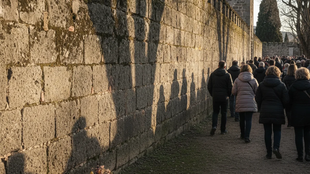Imatge genèrica d'un mur de pedra en un cementiri antic que simbolitza la memòria històrica.