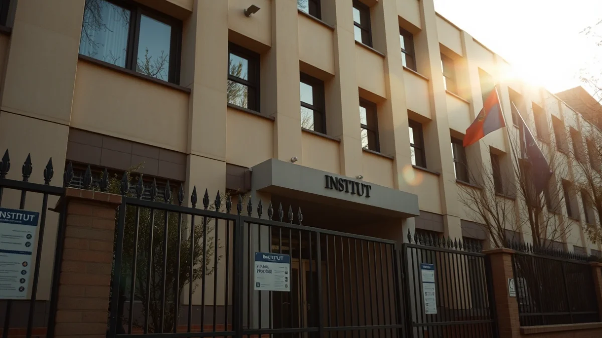 Imatge genèrica de la façana d'un institut d'educació secundària públic.