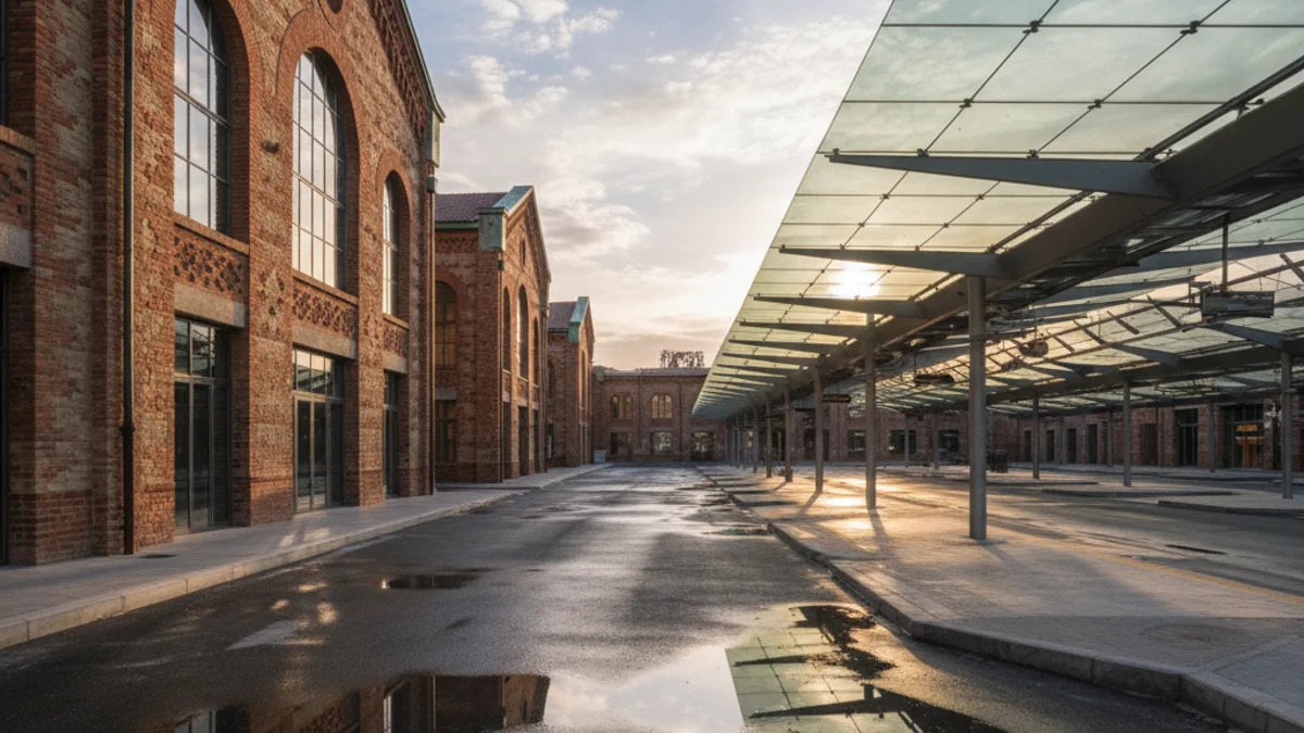 Imatge genèrica de la nova estació d'autobusos de Lleida integrada a l'edifici històric dels Docs.