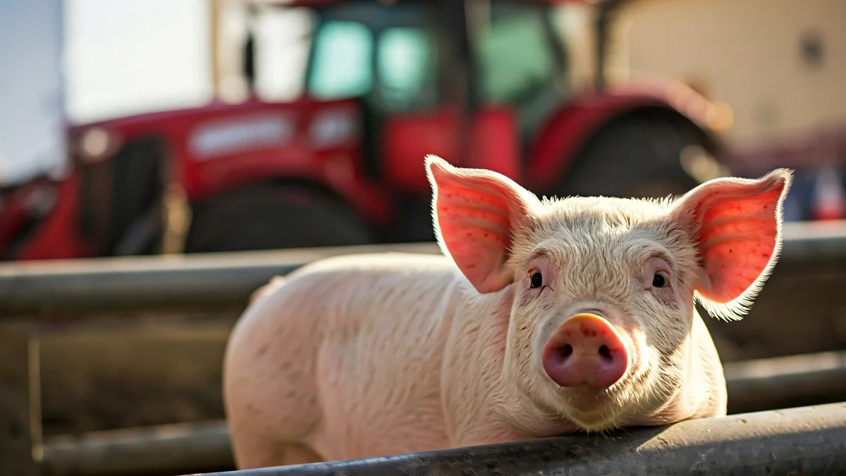 Imatge genèrica d'un porc en una granja moderna, simbolitzant la ramaderia porcina.