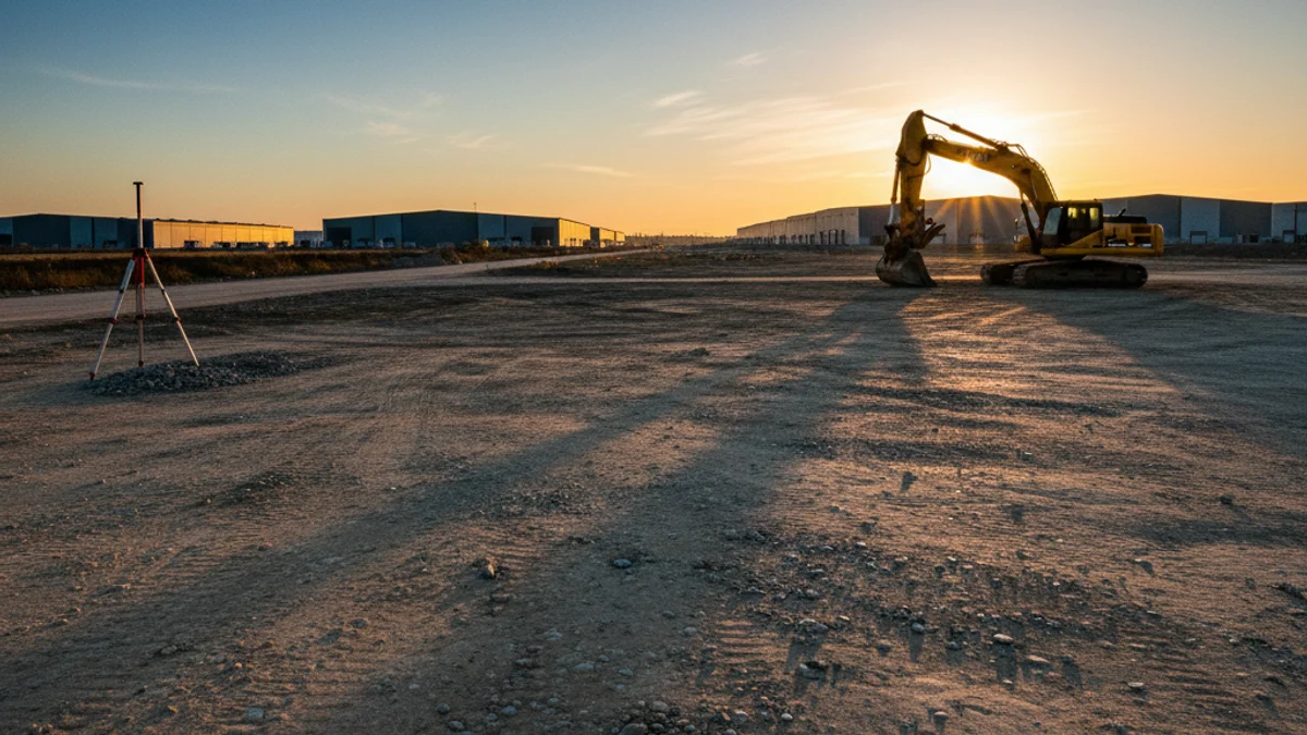 Imatge genèrica d'un terreny industrial preparat per a la construcció d'una ampliació de polígon.