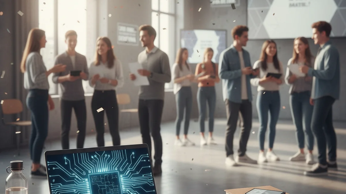 Imatge genèrica d'un entorn educatiu digital amb joves i tecnologia.