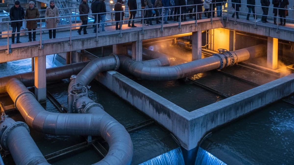 Imatge genèrica d'una planta de tractament d'aigües residuals urbanes.