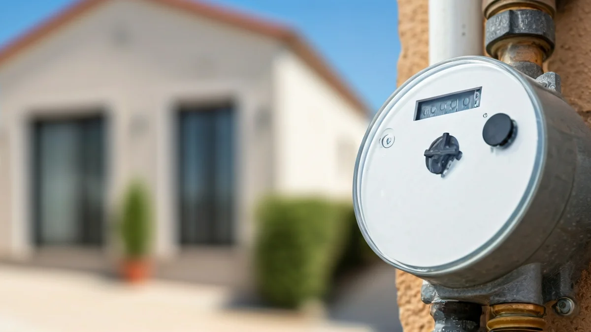 Imatge genèrica d'un comptador d'aigua intel·ligent amb pantalla digital.