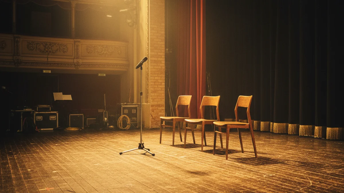 Generic image of a theater stage with warm lighting.