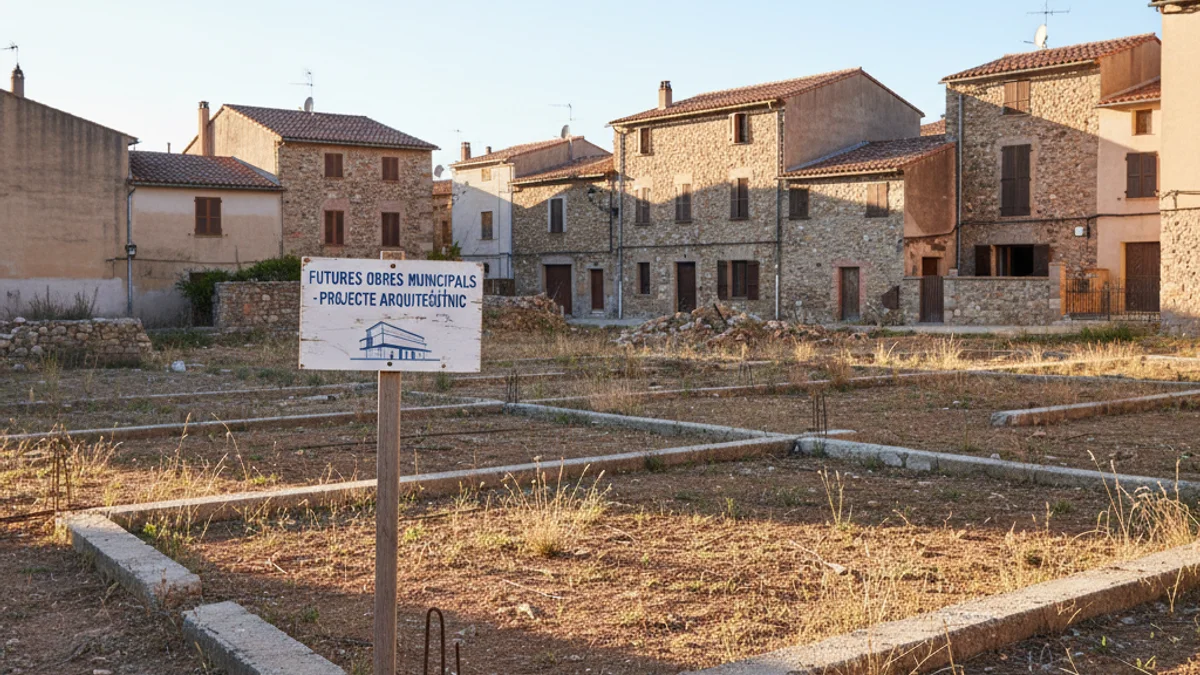 Generic image of an empty plot in a rural village planned for the construction of a new municipal facility.