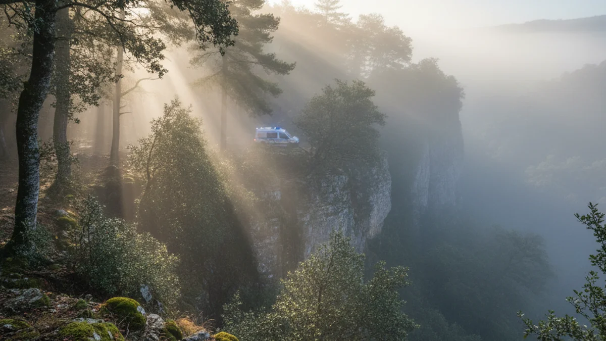 Generic image of the wooded area and cliffs surrounding the Far sanctuary in Susqueda.