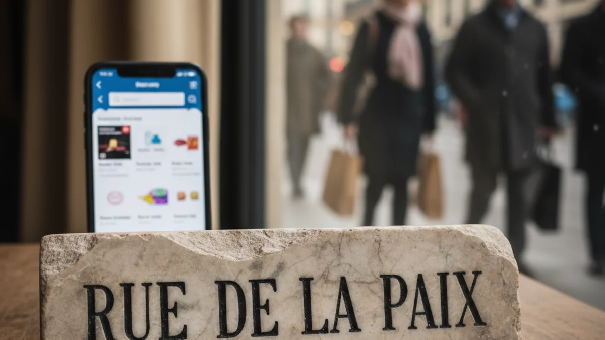 Imatge genèrica d'una placa de marbre d'un carrer recolzada sobre una superfície.