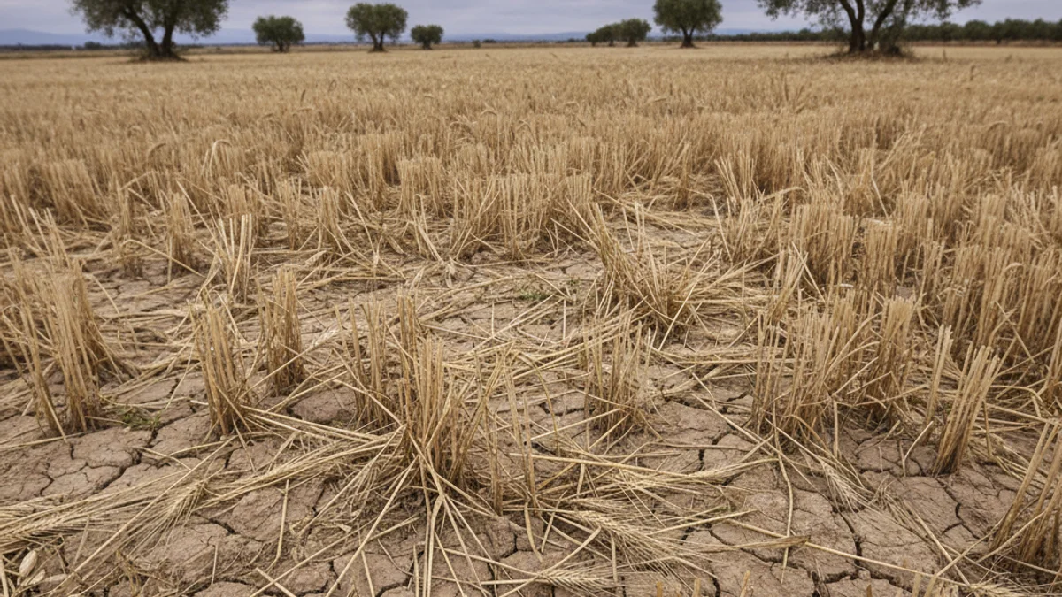 Generic image of a crop field devastated by a pest in the Urgell region.