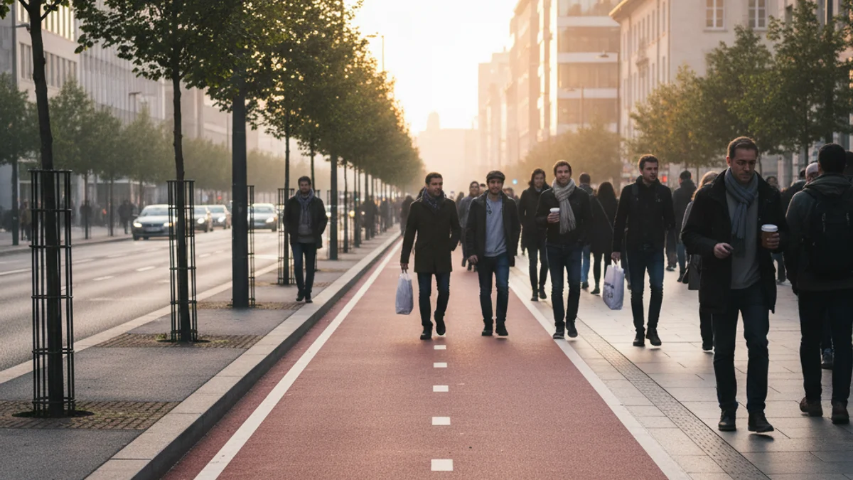 Imatge genèrica d'un carril bici segregat en una zona urbana.