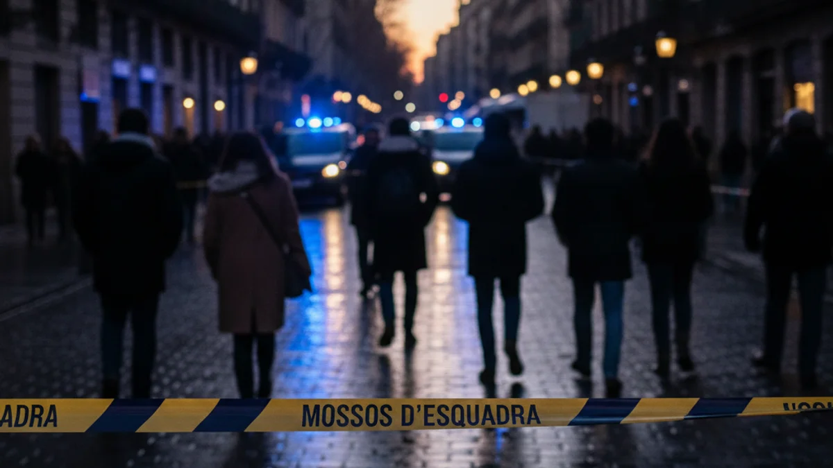 Imatge genèrica d'un cordó policial dels Mossos d'Esquadra durant un operatiu a Barcelona.