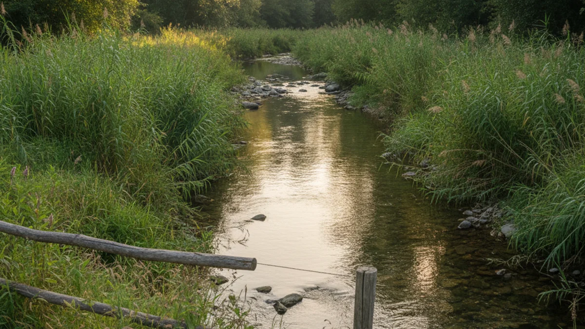 Generic image of a riverbank with native vegetation and clear water.