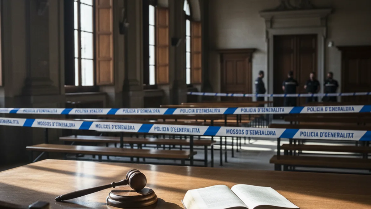 Generic image of a podium with microphones at an institutional event in Sabadell.