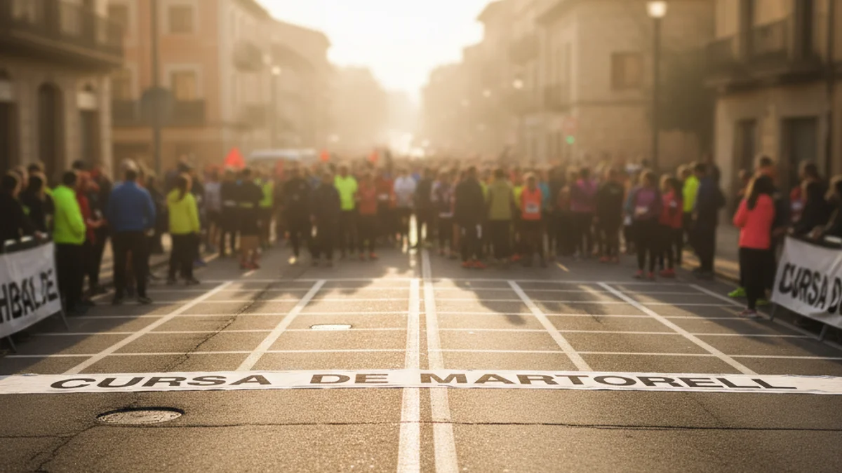 Generic image of a starting line of a city race on a sunny morning.