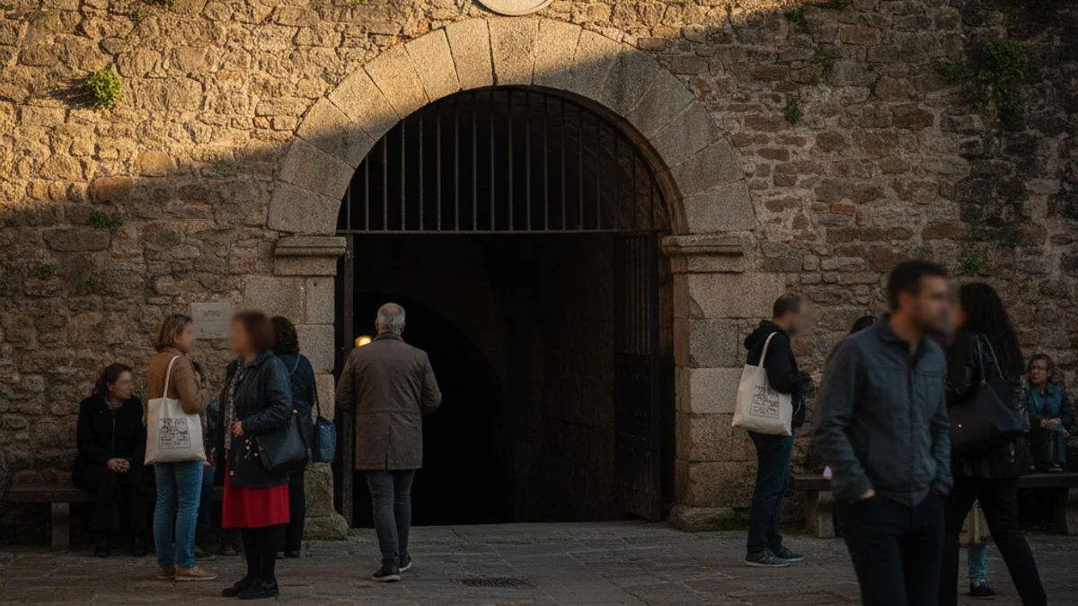 Imatge genèrica de l'entrada a un refugi antiaeri subterrani de la Guerra Civil.